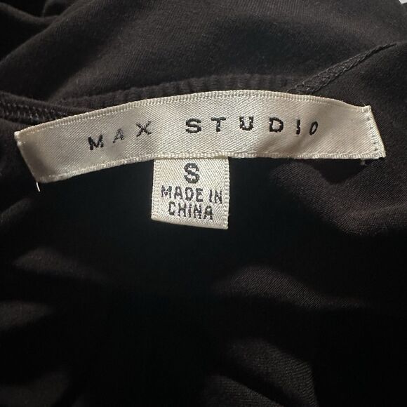 Max Studio Jumpsuit Womens Small Black Stretch Straight Leg Back Cutout Casual - Picture 11 of 14